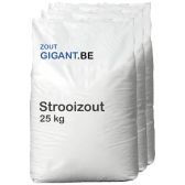 Halve pallet strooizout 25 kg zakken Vooraanzicht Halve pallet strooizout 25 kg zakken Vooraanzicht